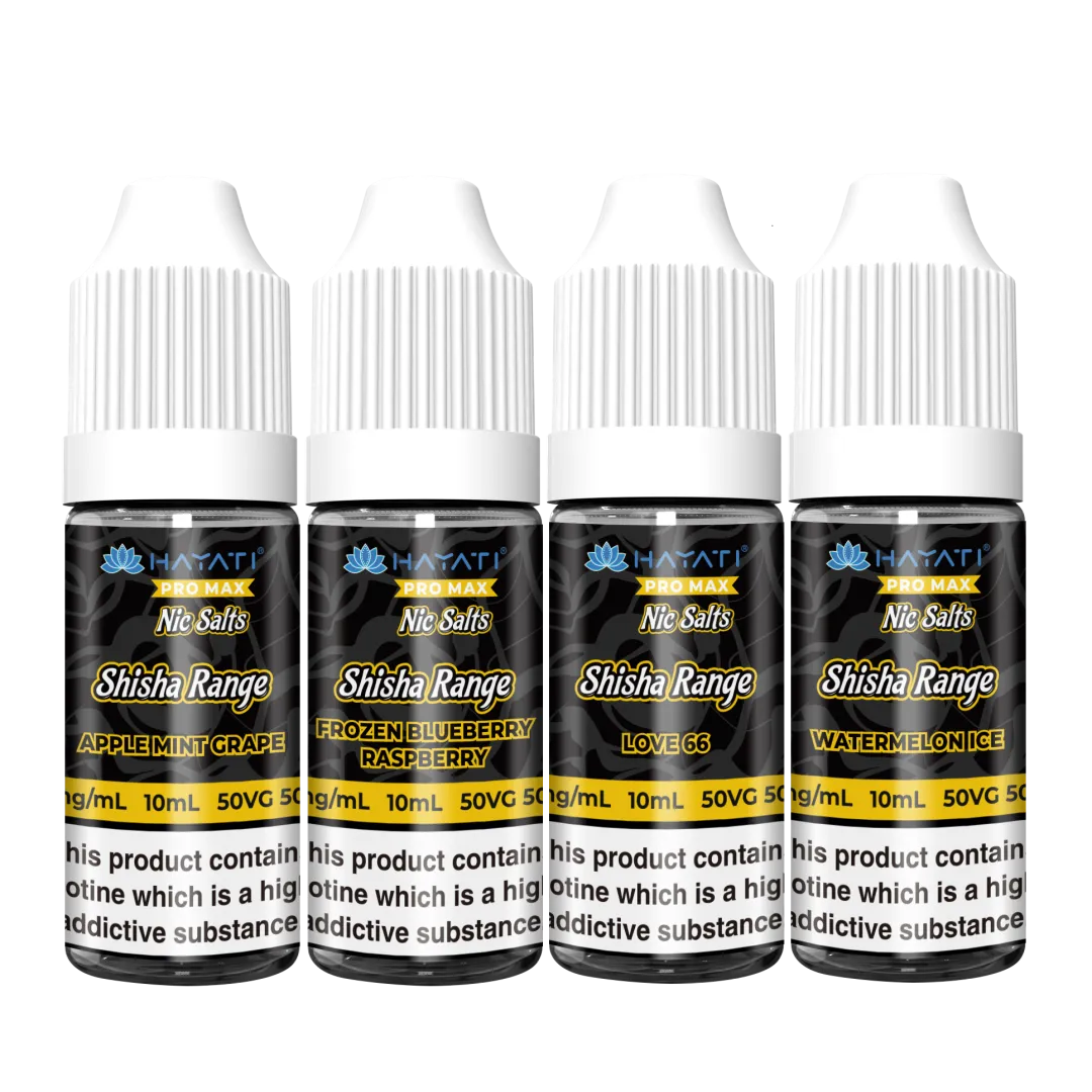 Hayati pro max shisha range Nic salts